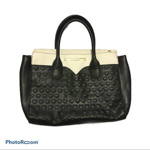 Betsey Johnson Black Heart Stitching Purse